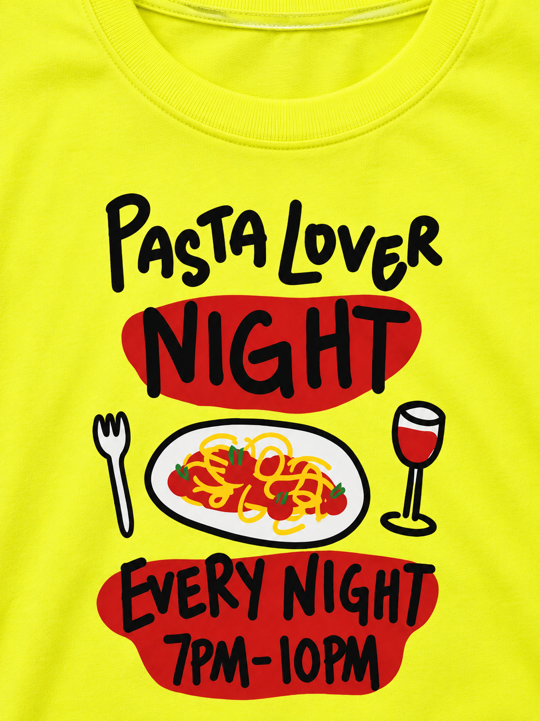 Playera estampada “Pasta Lover Night” 🍝💚