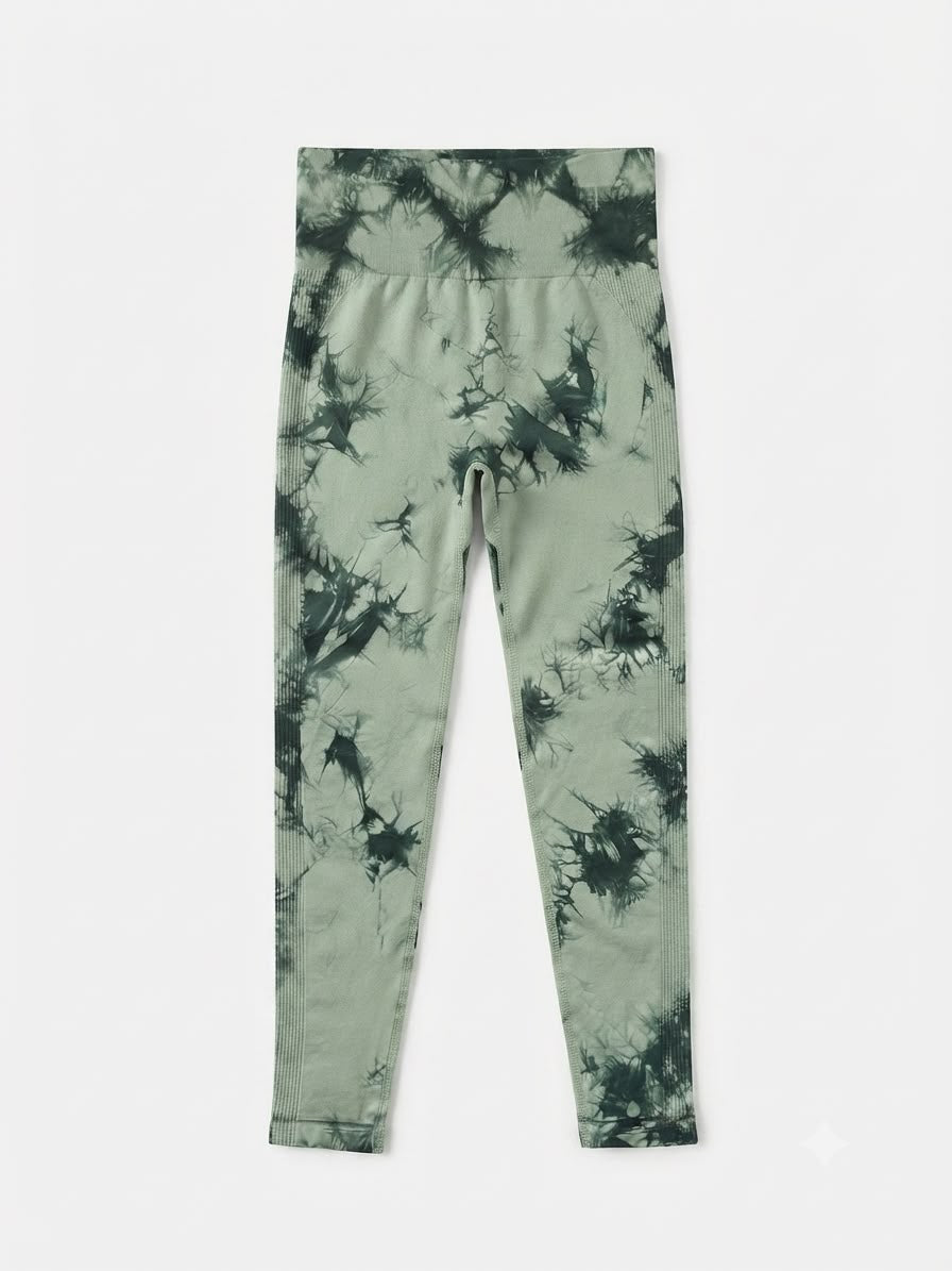 Leggings dama tie-dye verde olivo