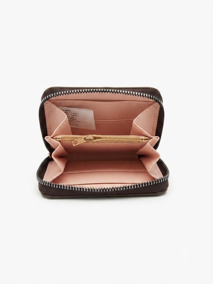 Cartera dama compacta color topo