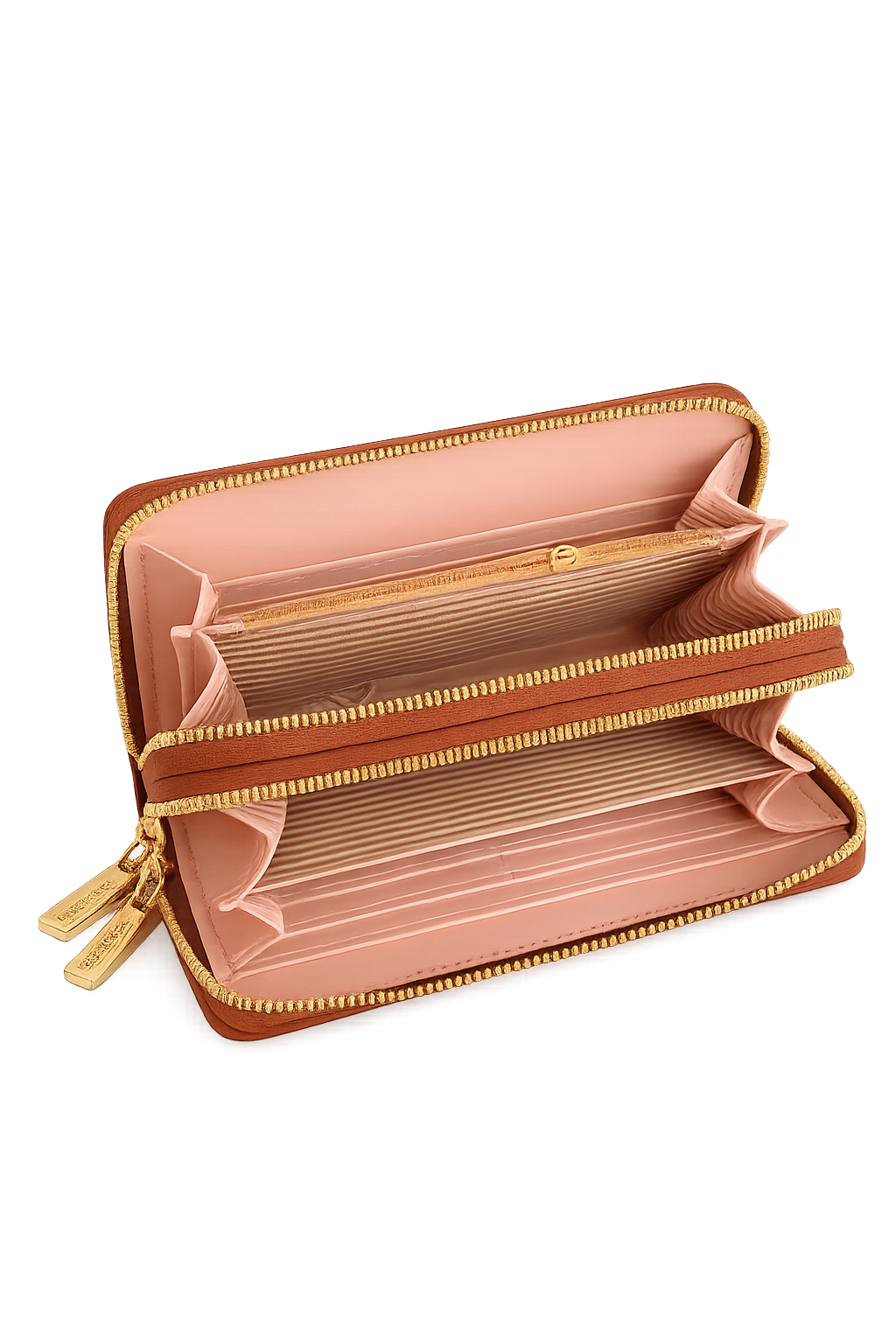 Cartera Dama doble cierra café camel
