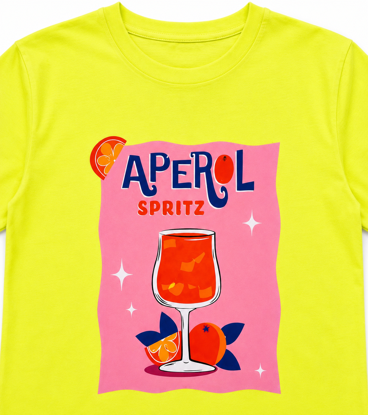 Blusa Dama Estampada “Aperol Spritz” Color Neón