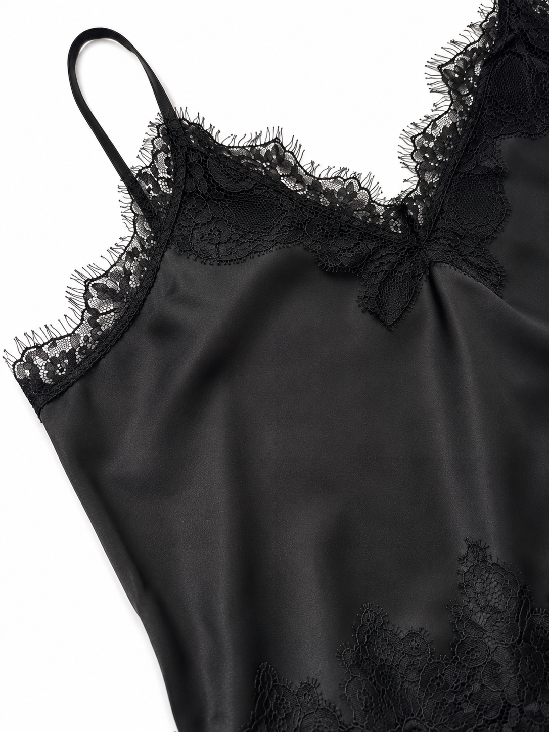 Conjunto dama Satin Black con Encaje
