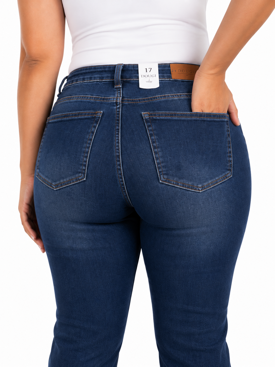 Pantalón dama mezclilla skinny plus azul oscuro