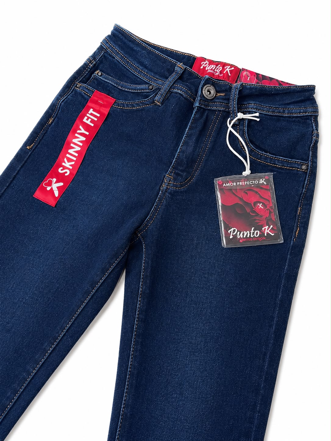 Pantalón Dama Mezclilla Skinny de Tiro Alto Azul Índigo