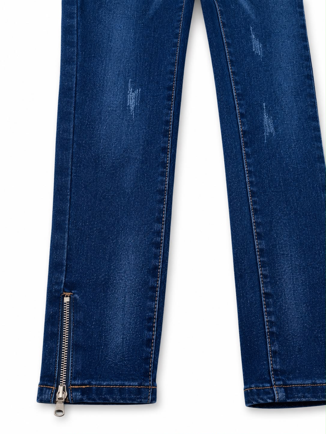 Pantalón Dama Mezclilla Skinny de Tiro Alto con Cierre en Tobillo