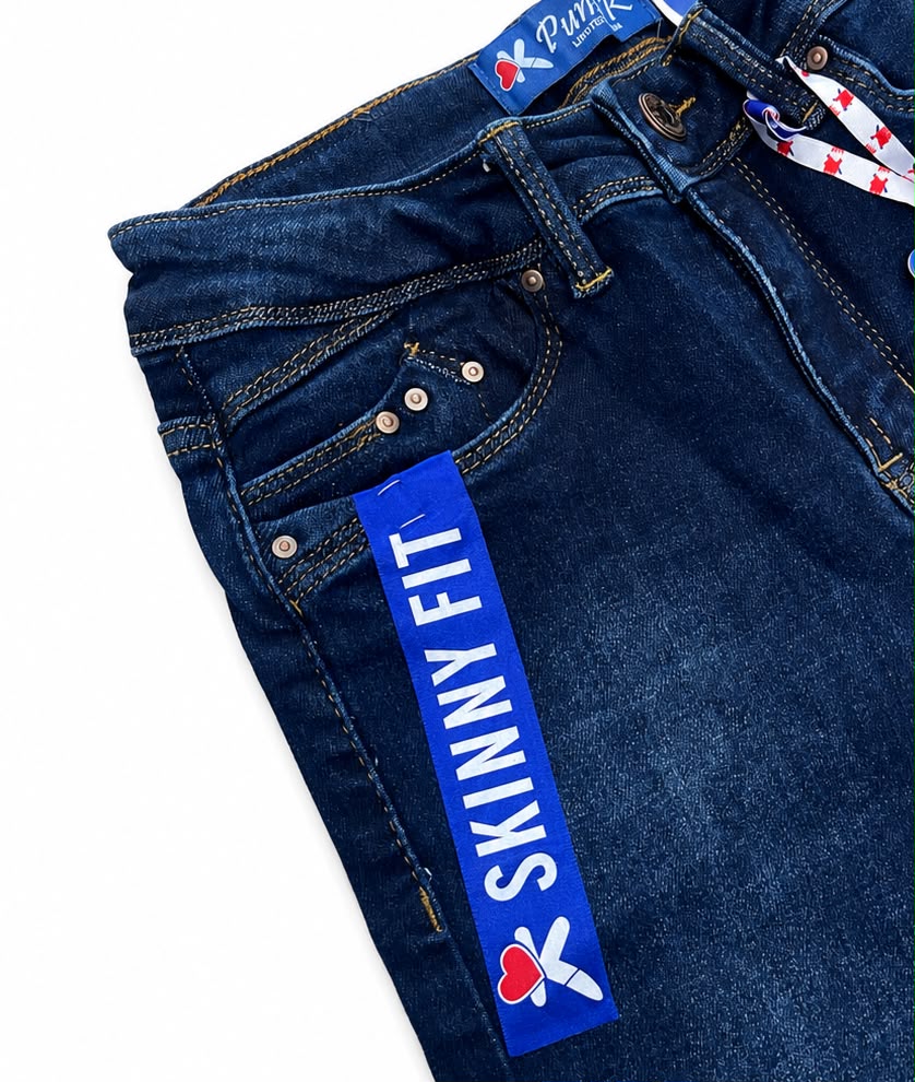 Pantalón Dama Mezclilla Skinny de Tiro Alto Azul Índigo