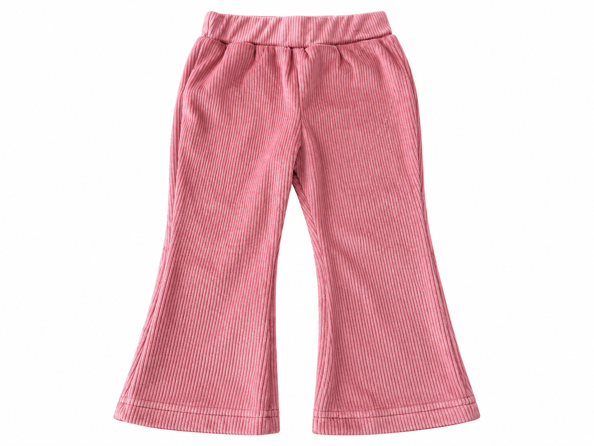 Set niña de 3 piezas con sudadera blanca de gatitos y pantalón acampanado rosa