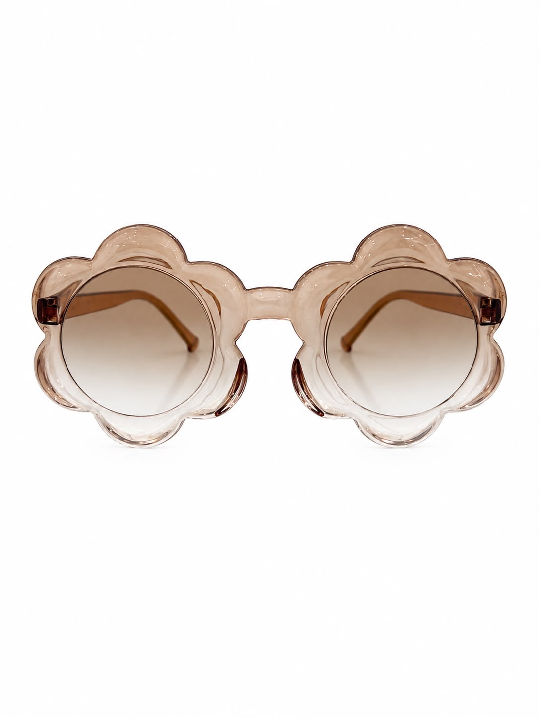 Lentes niña con diseño flor café Transparente