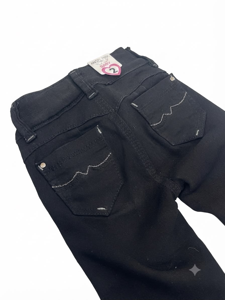 Pantalón Niña mezclilla negro clásico