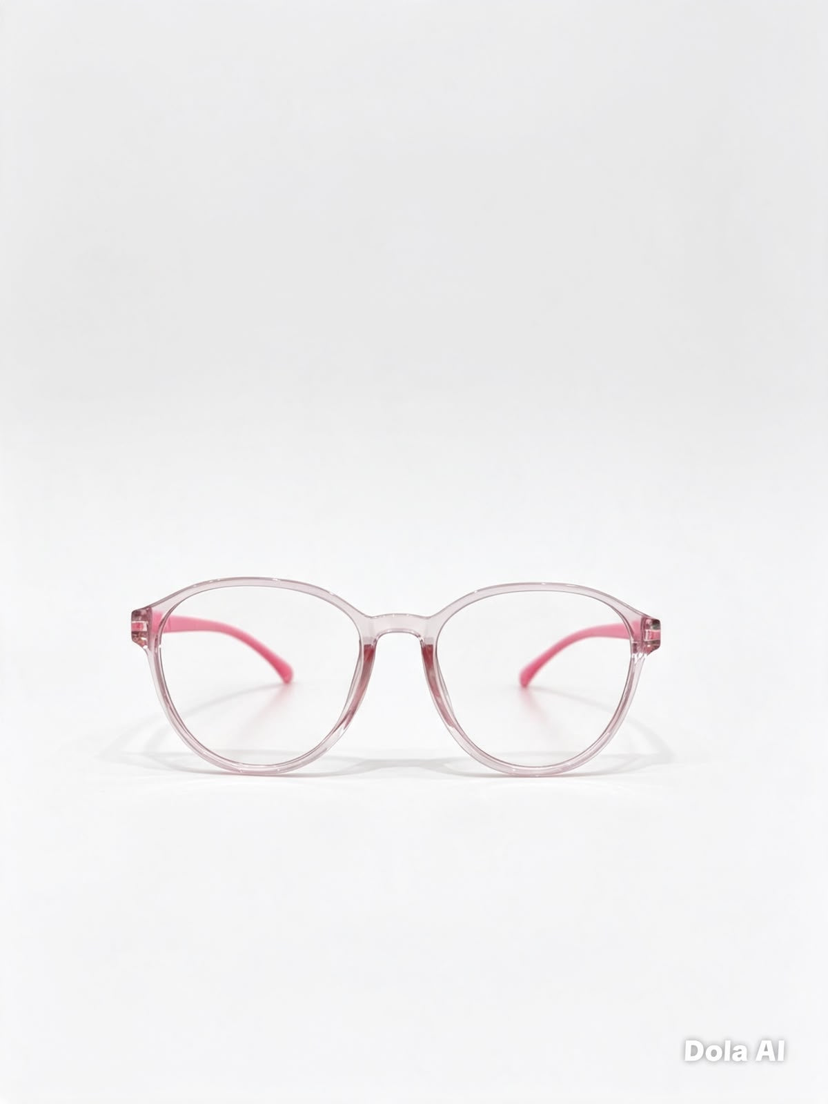 Lentes niña redondos transparentes con varillas rosas