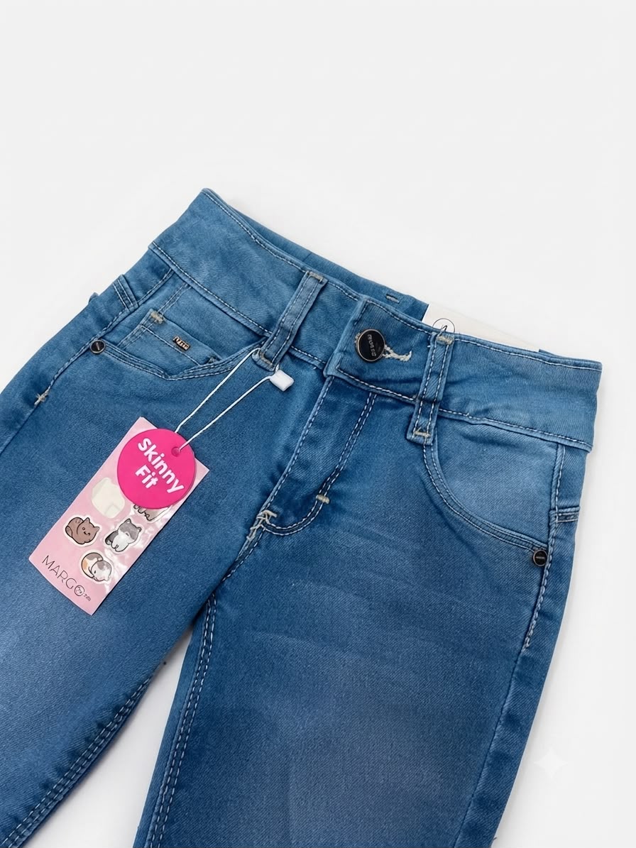 Pantalón niña skinny de mezclilla deslavada