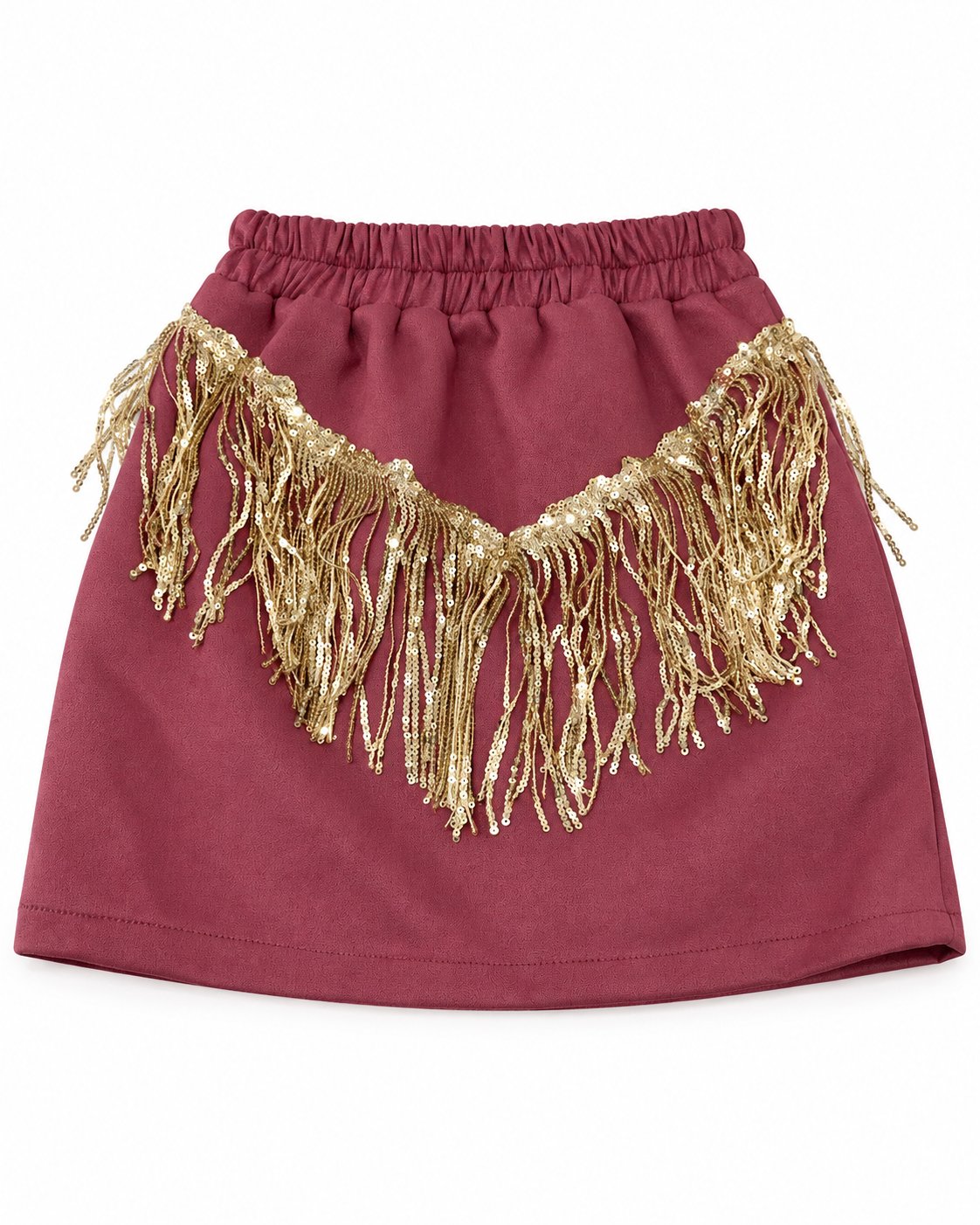 Set niña de 2 piezas con flecos brillantes y detalles dorados