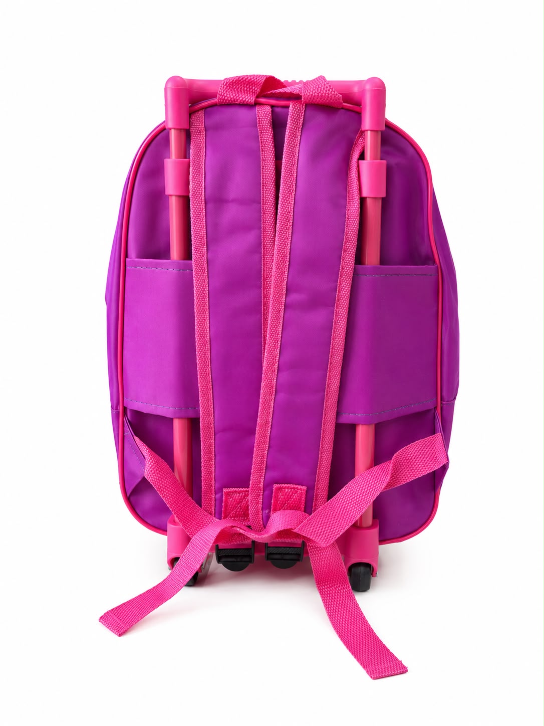 Mochila escolar infantil con carrito fantasía rosa