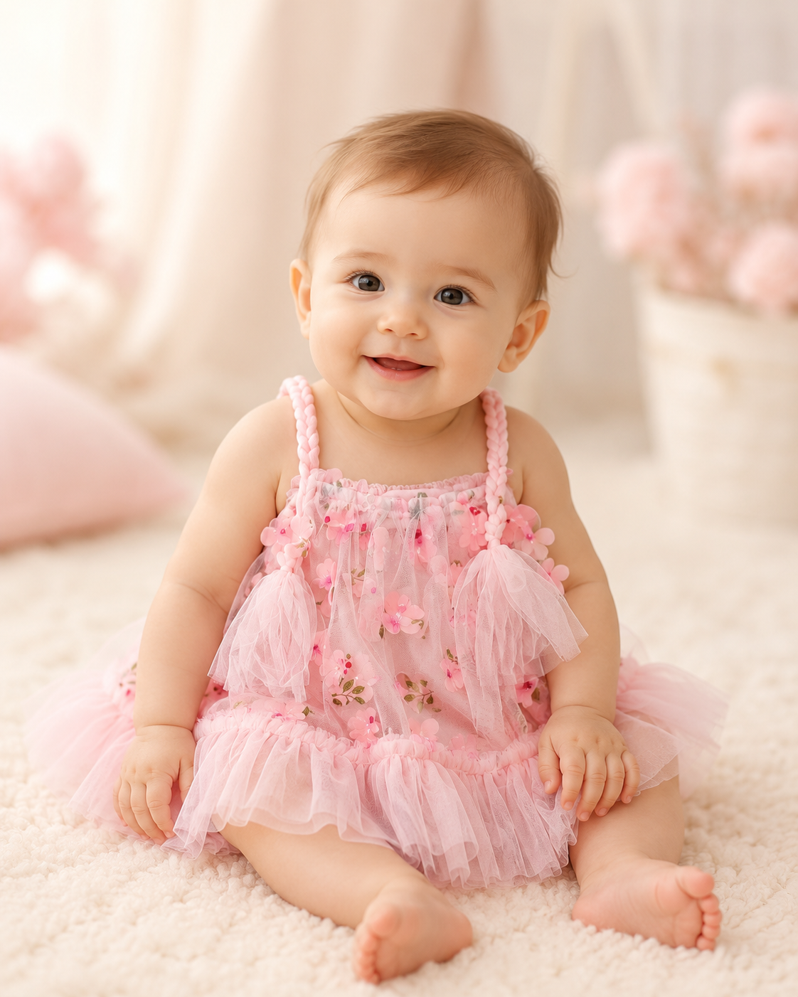 Vestido Infantil Jardín Encantado 🌸🎀 NIÑA MESES