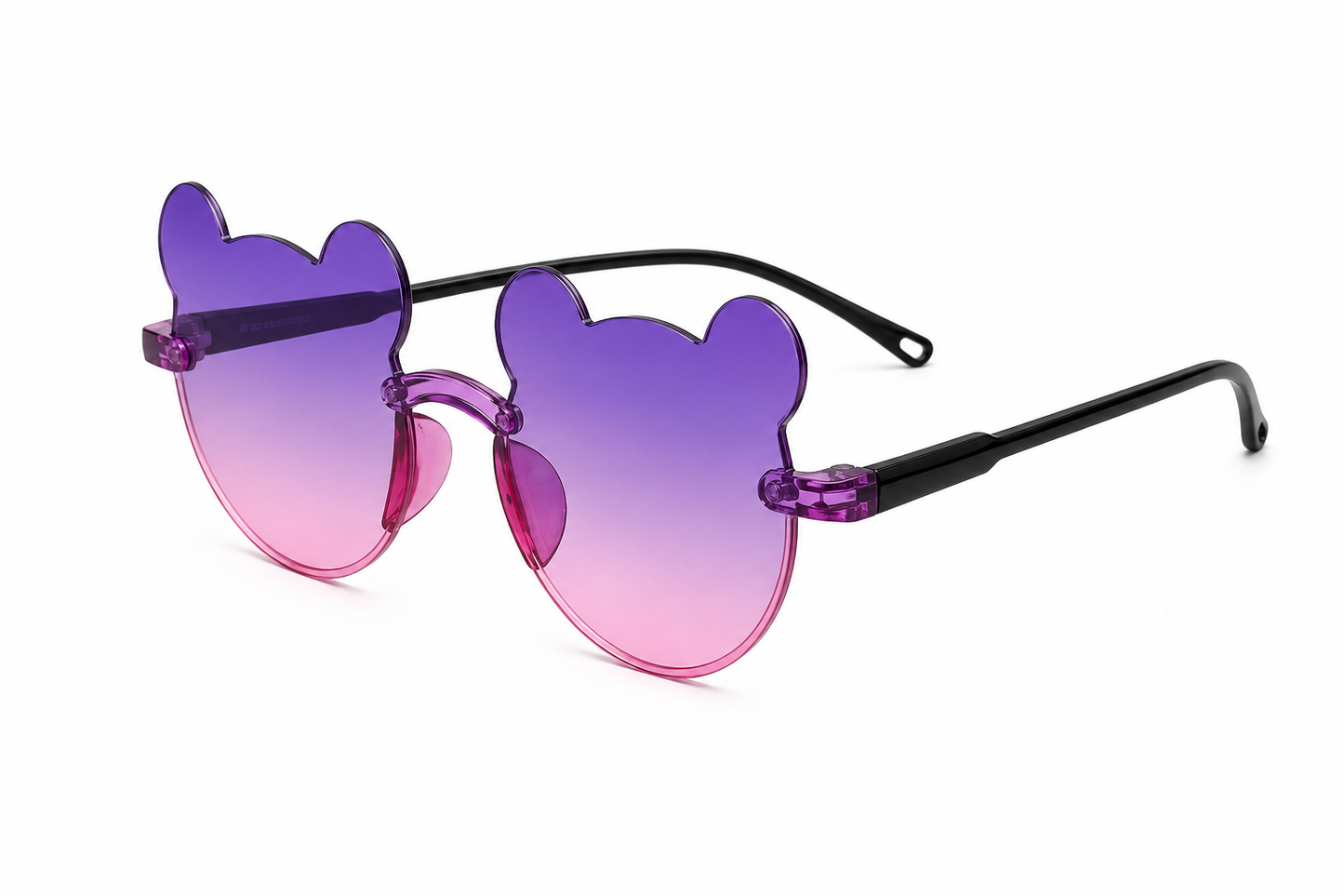 Lentes Niña con diseño de osito degradado morado y rosa