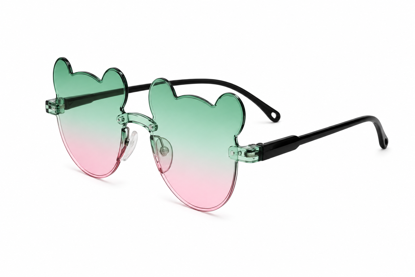 Lentes niña con diseño de osito degradado verde y rosa