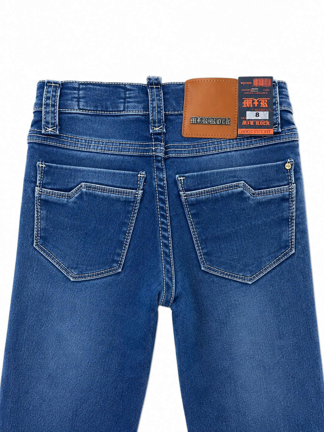 Pantalón niño de mezclilla azul corte botcut