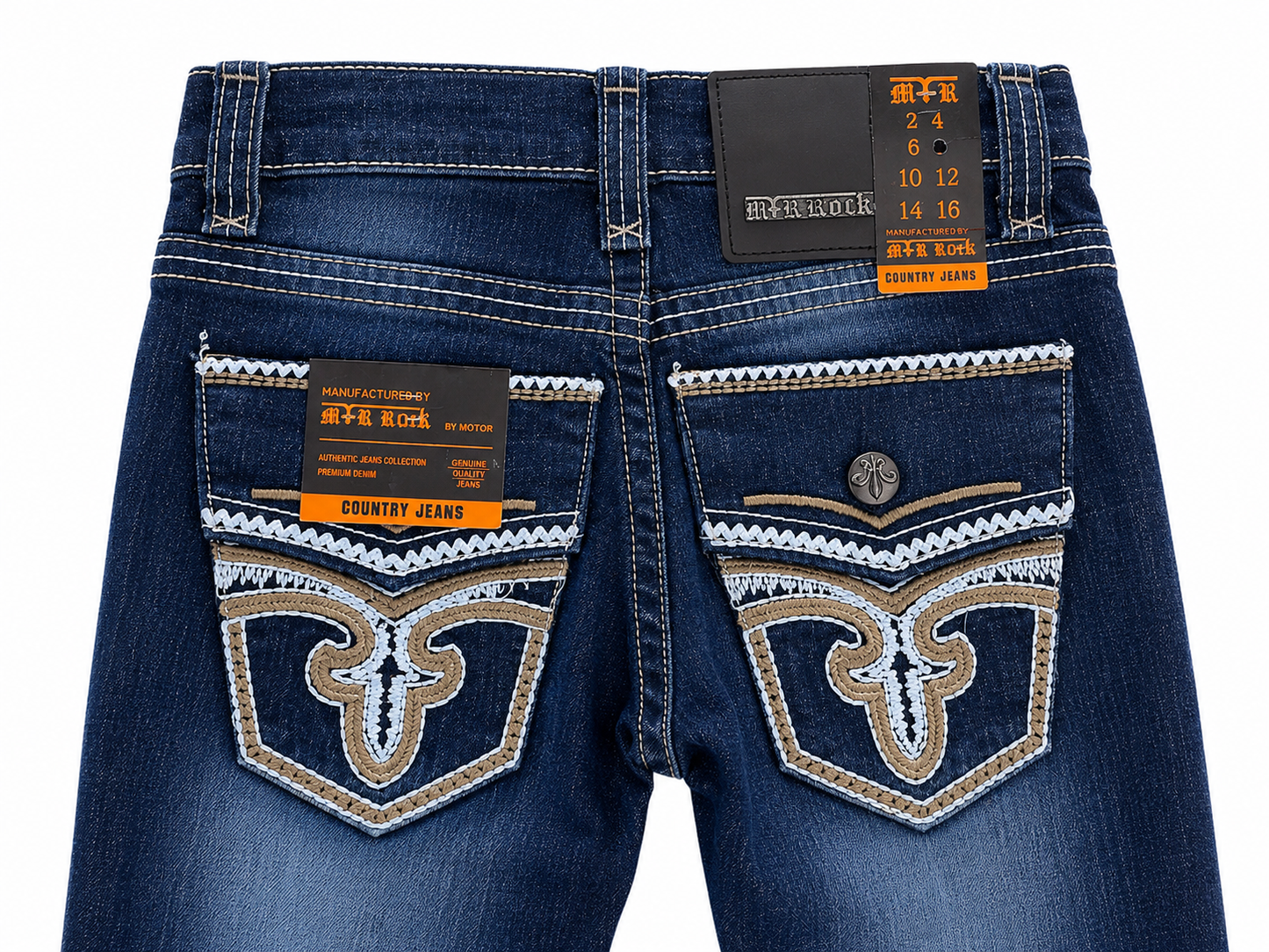 Pantalón niño de mezclilla azul oscuro botcut