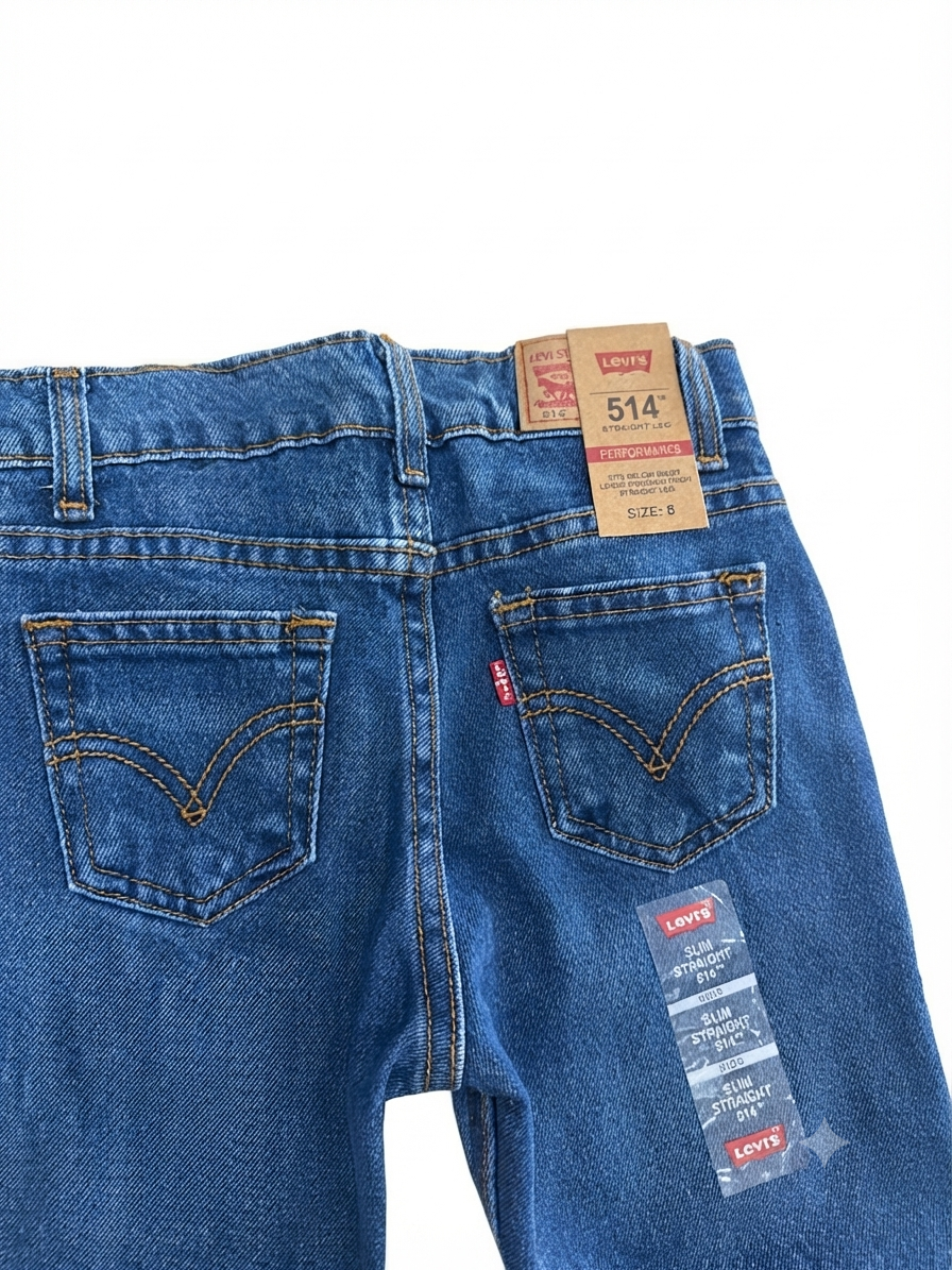 Pantalón niño mezclilla azul clásico