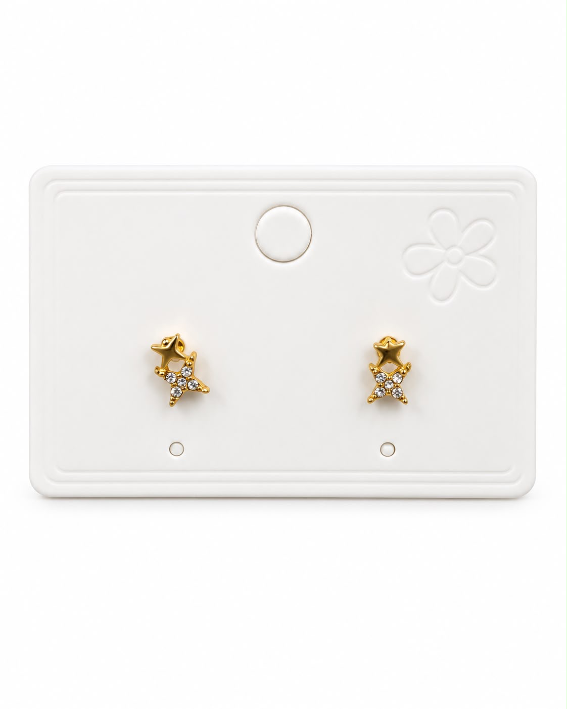 Aretes dorados de estrellas con pedrería⭐️
