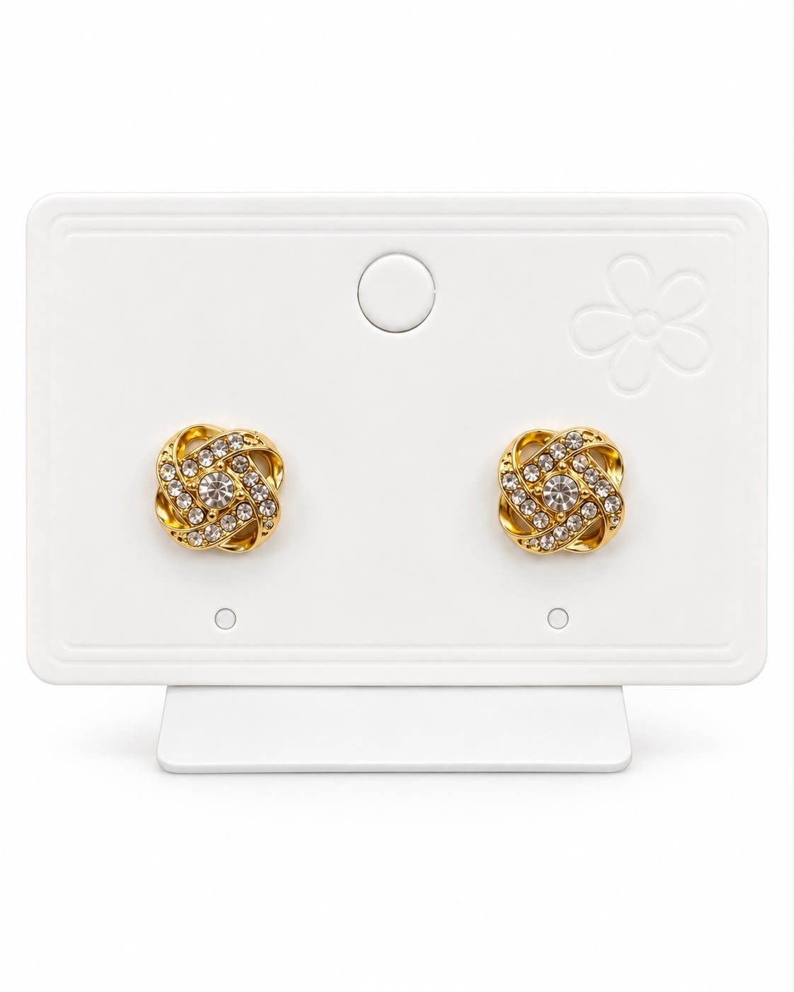 ✨ Aretes dama dorados con pedrería brillante