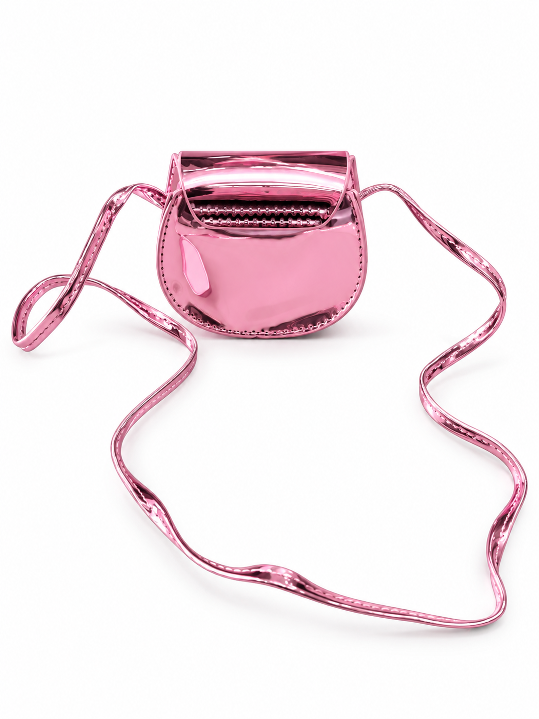 Bolsa infantil rosa metálica con corazón 💗✨