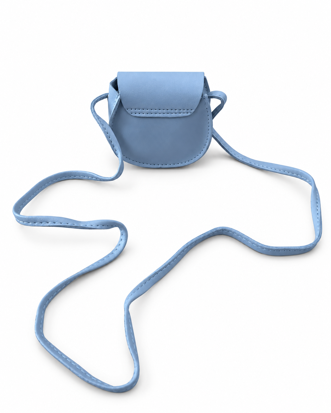 Bolsa infantil azul con broche blanco 💙✨
