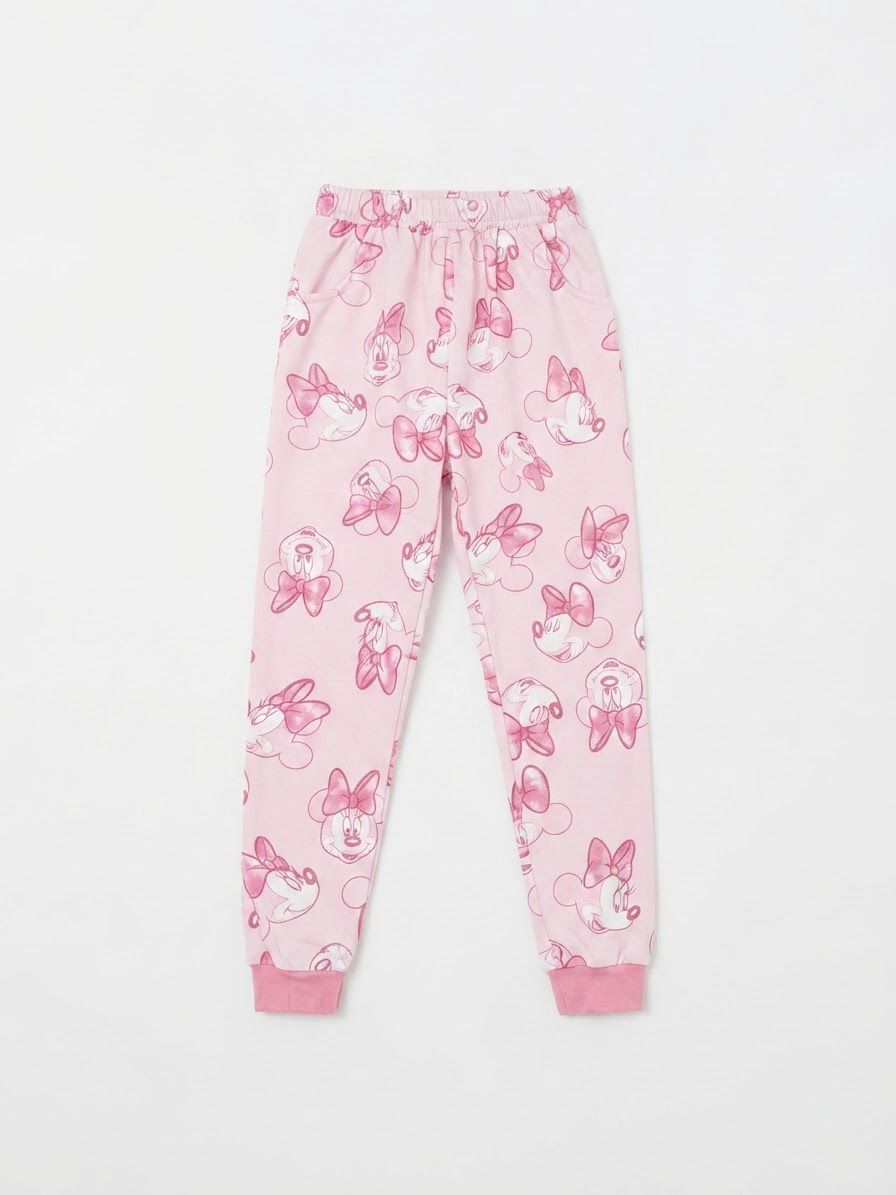 Set niña rosa estampado con sudadera y pantalón