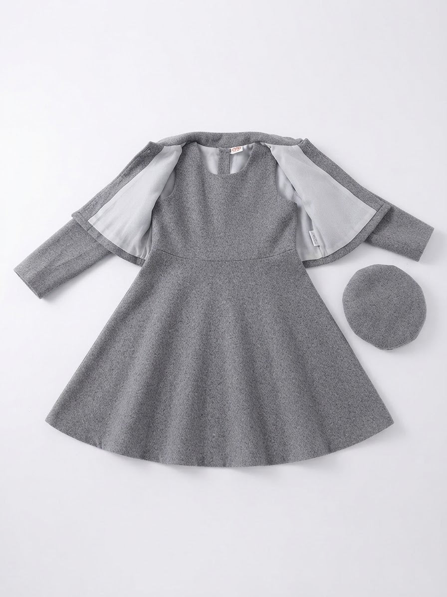 Set niña 3 piezas gris con moño negro 🎀🩶