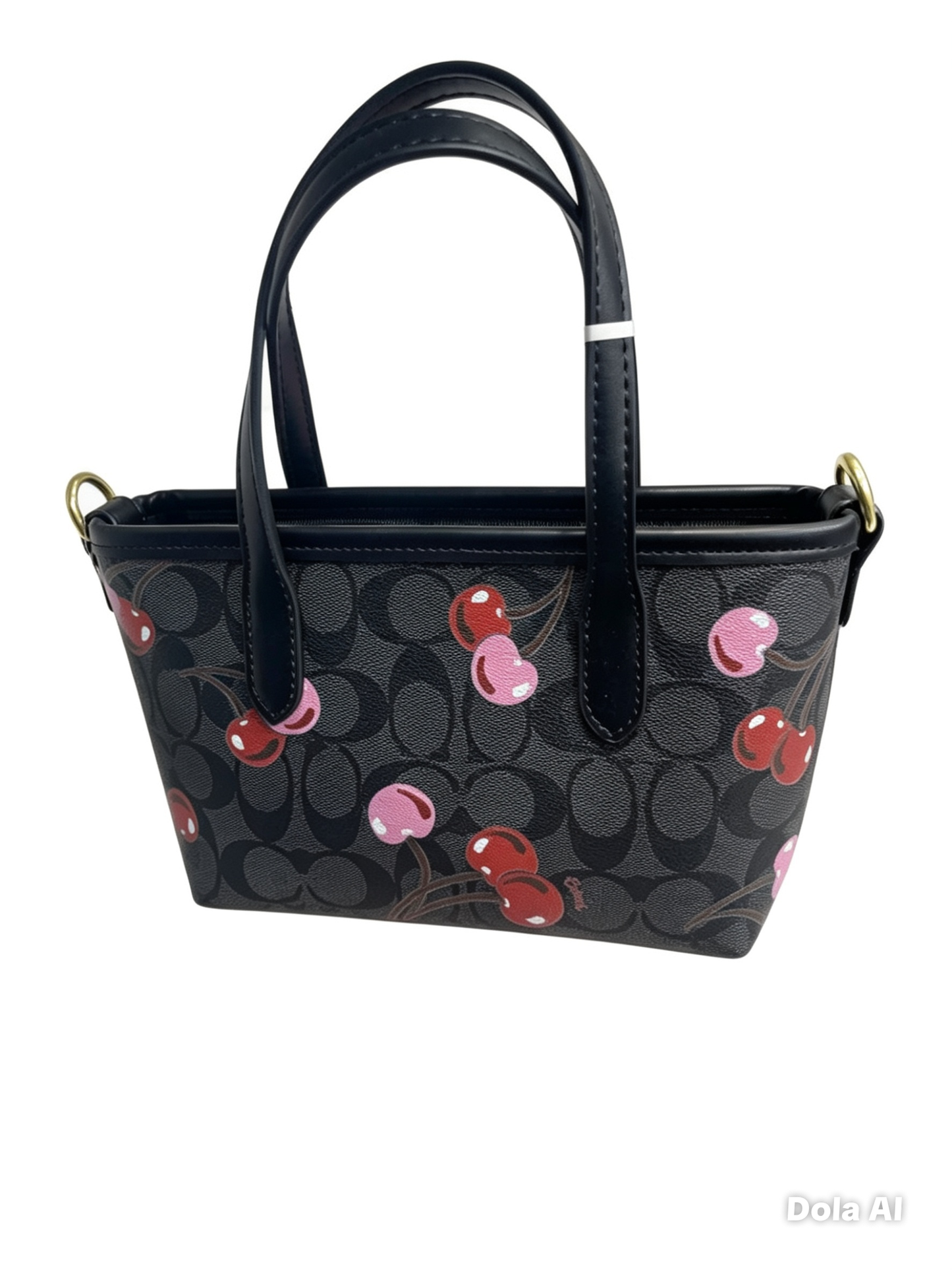 Bolsa Dama CO@CH NEGR@ CON CEREZ@