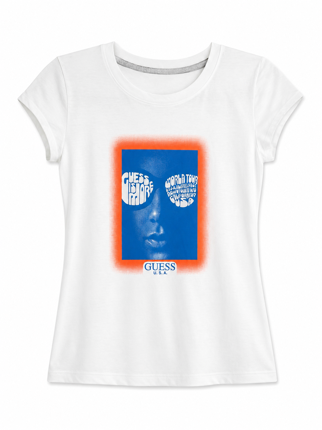 Blusa dama chica blanca con azul GU@SS