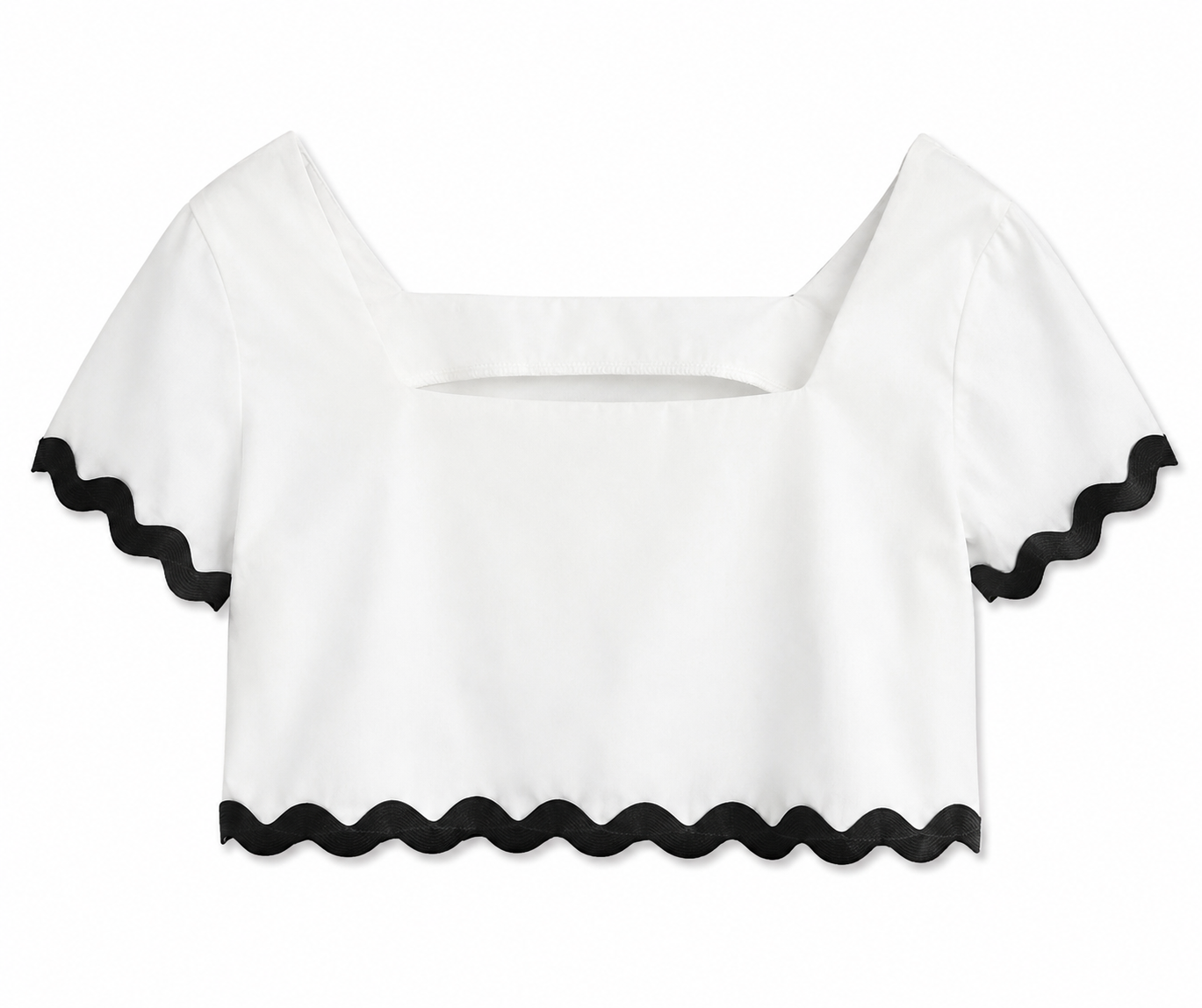 Blusa dama chica blanca con negr@