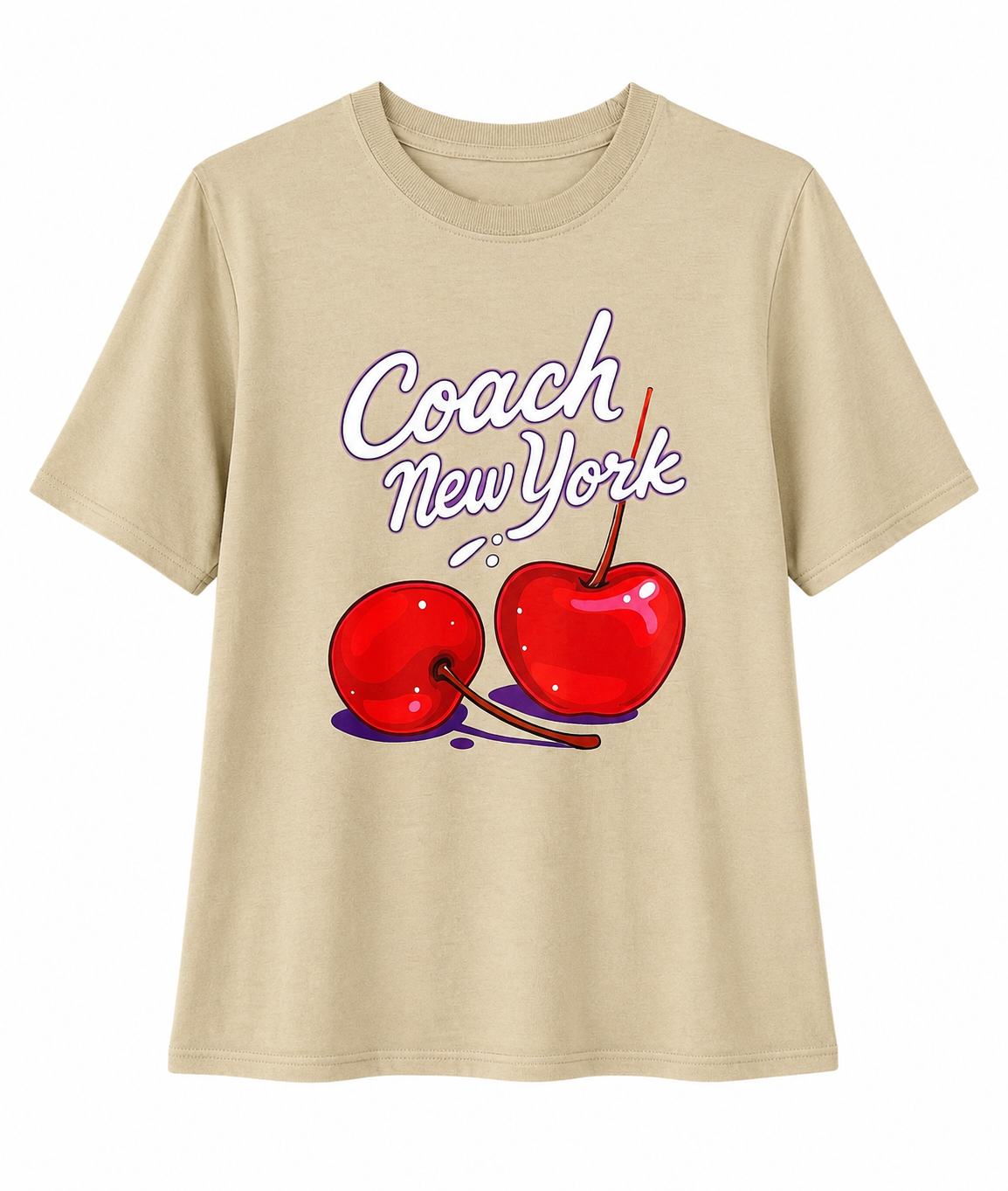 Blusa dama chica café claro de cereza T-SHIRT@