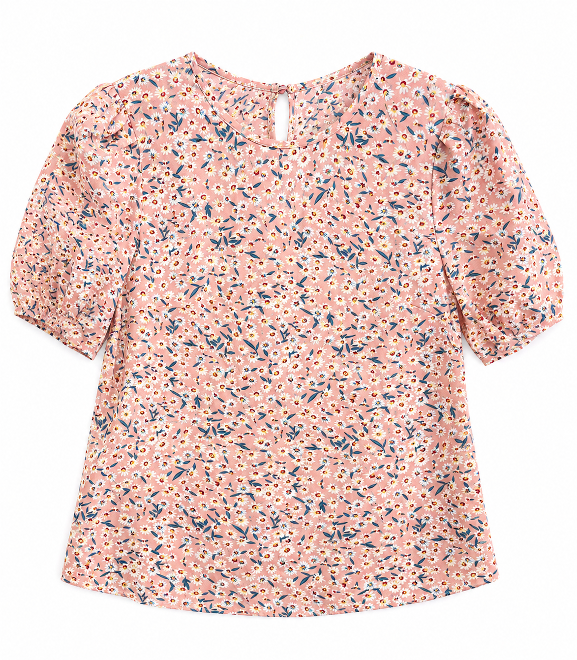 Blusa dama chica rosa con flores blancas SH@IN