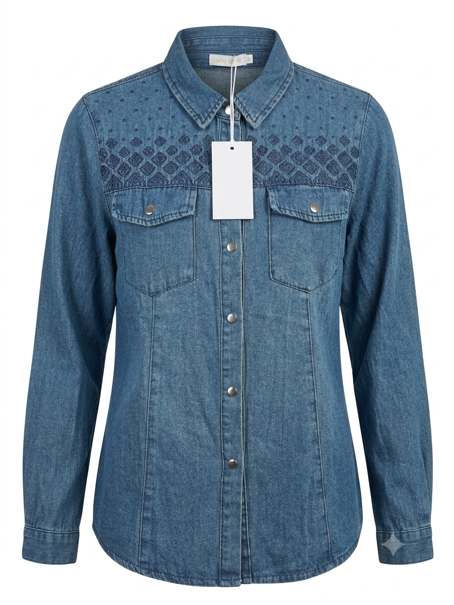 Camisa dama chica mezclilla L@CKY CL@VER