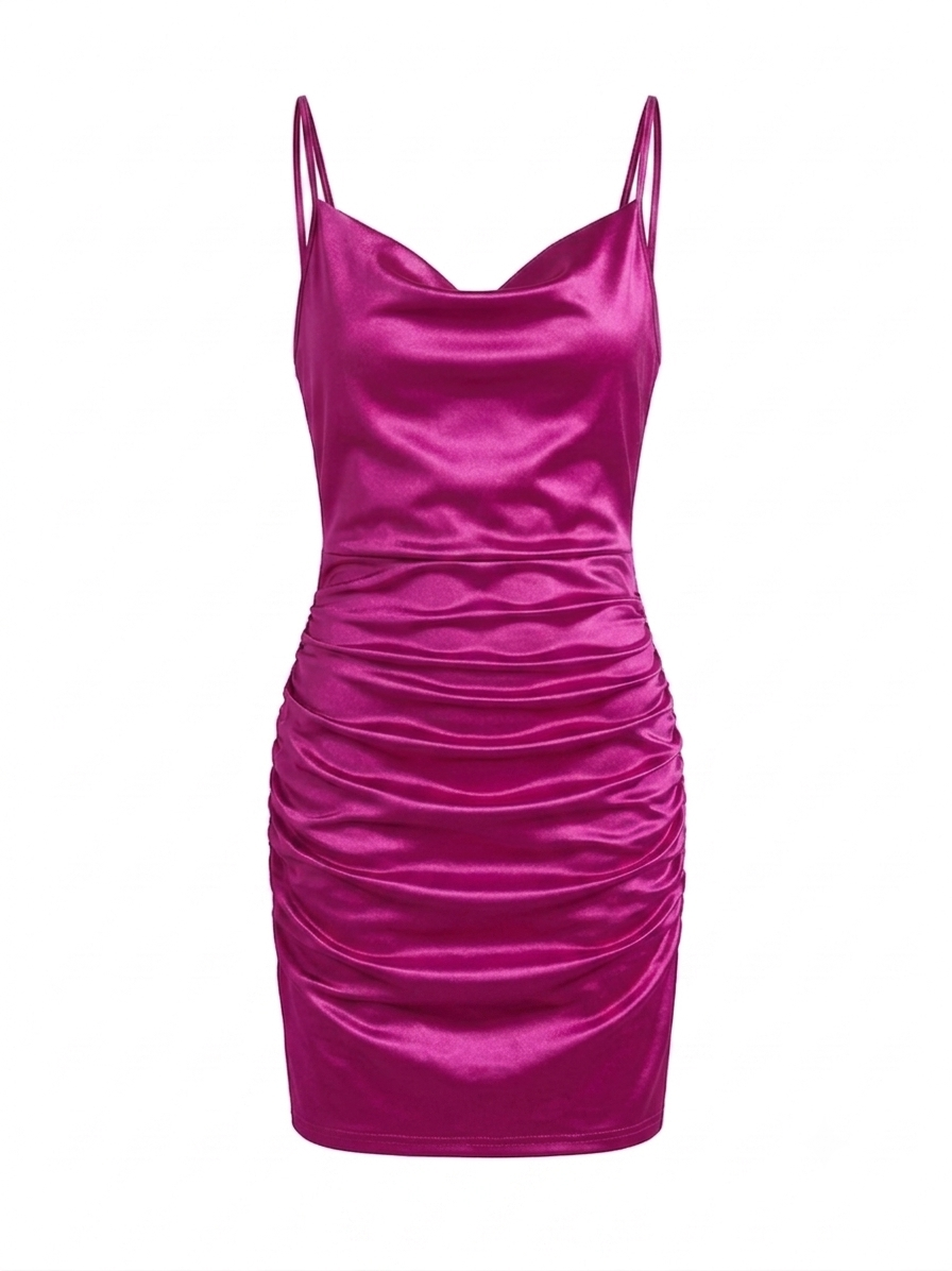 Vestido dama chica rosa fucsia SH@IN