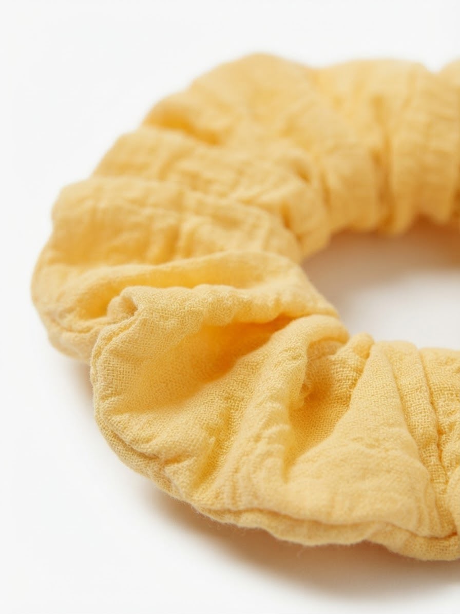 Liga cabello accesorio scrunchie amarilla