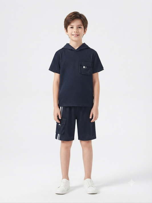 Set niño con capucha negro de dos piezas