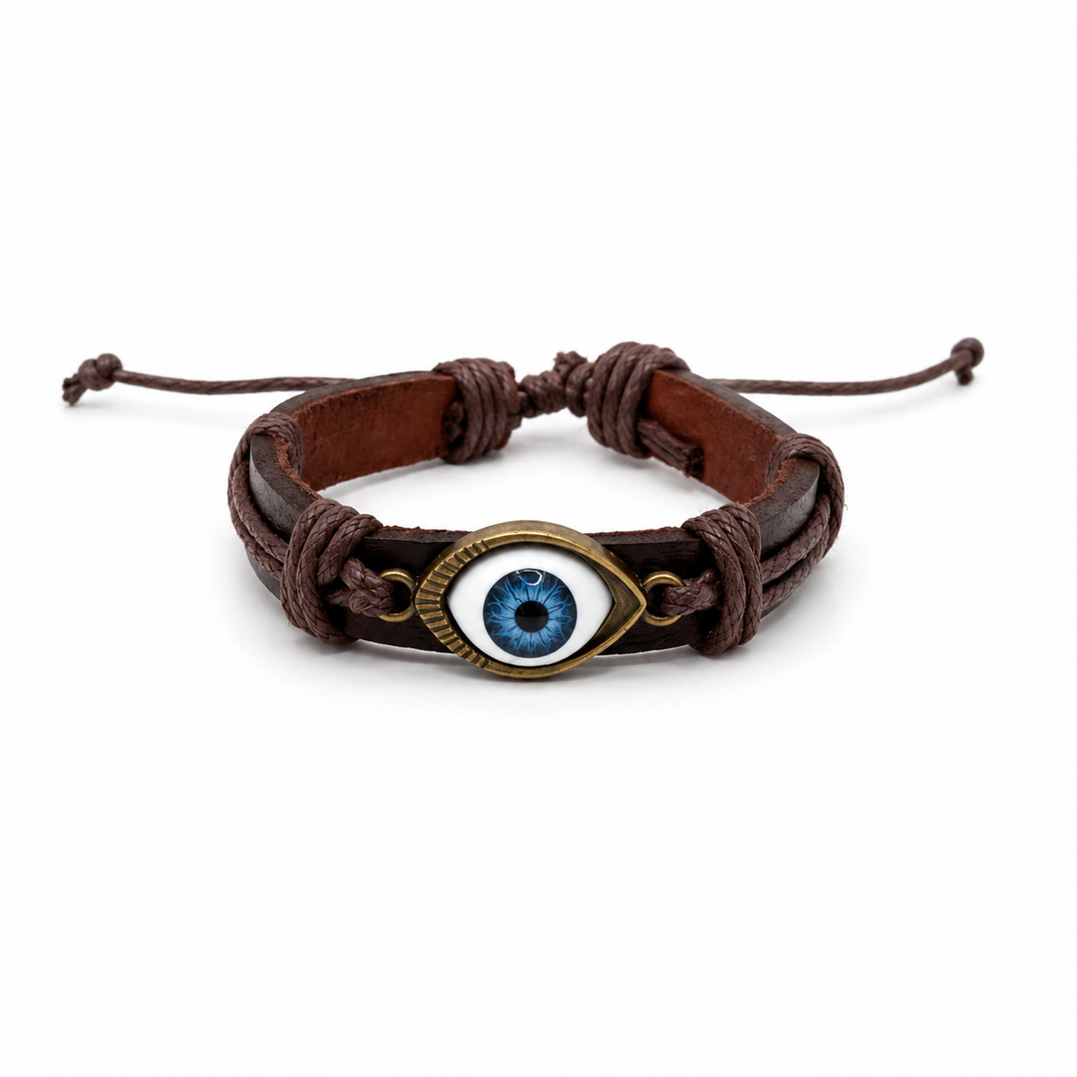 Pulsera caballero ajustable con ojo protector 🧿🤎