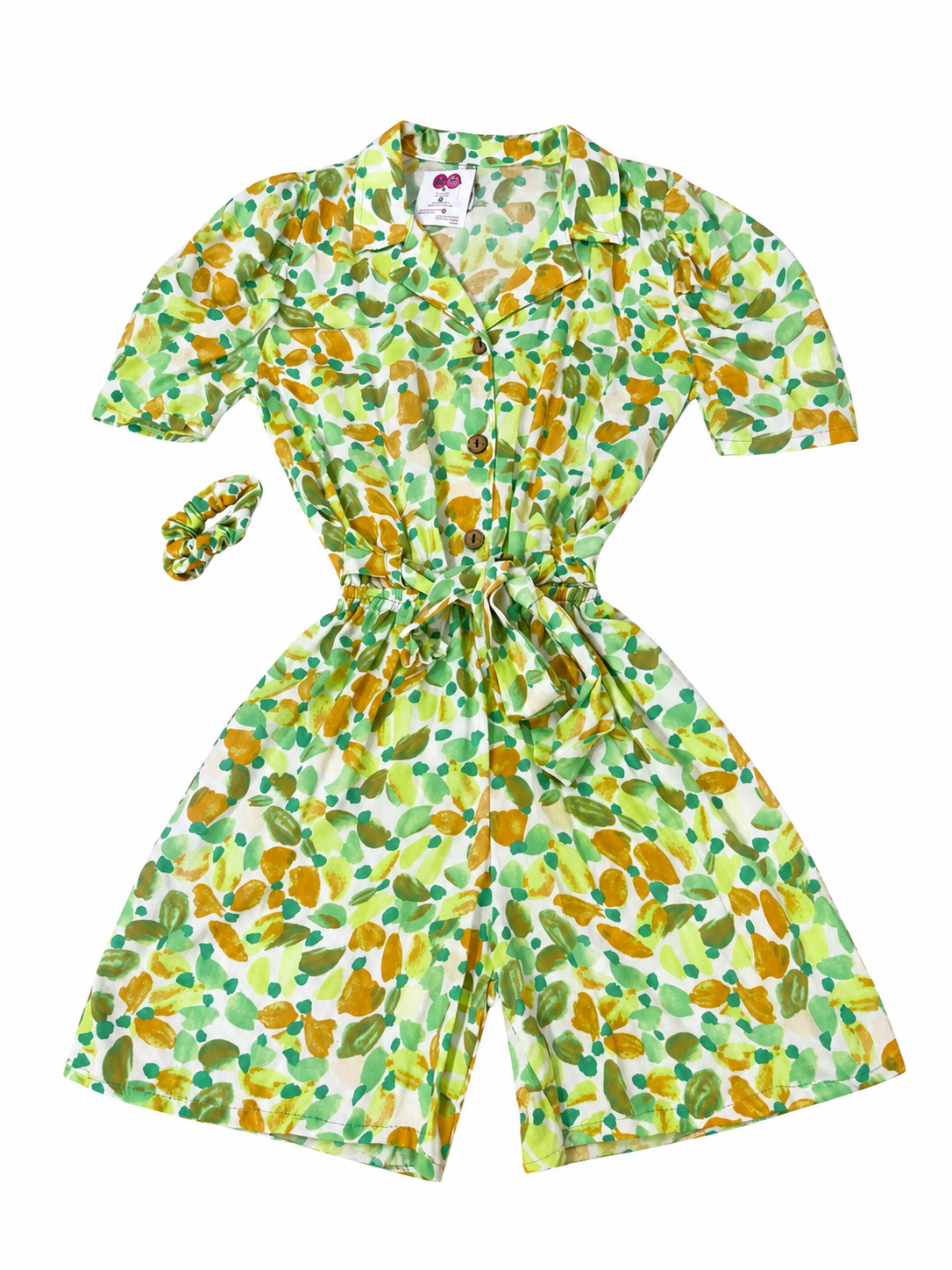 Set Jumper niña estampado floral verde