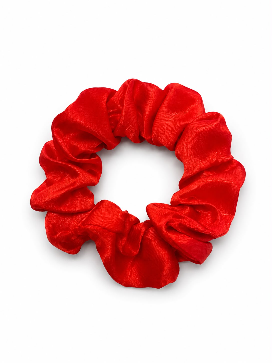 Liga cabello accesorio satinada roja