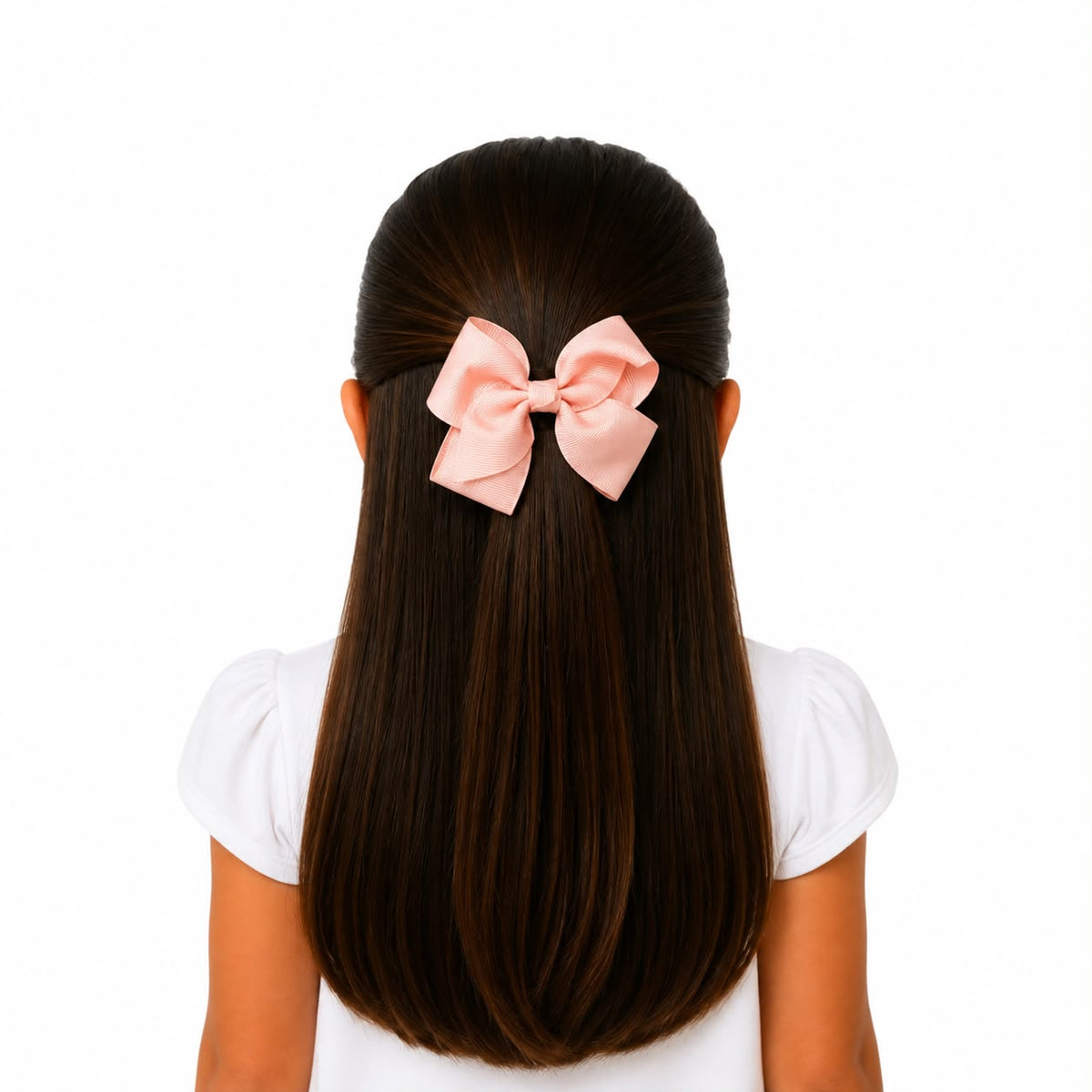 Moño niña rosa durazno