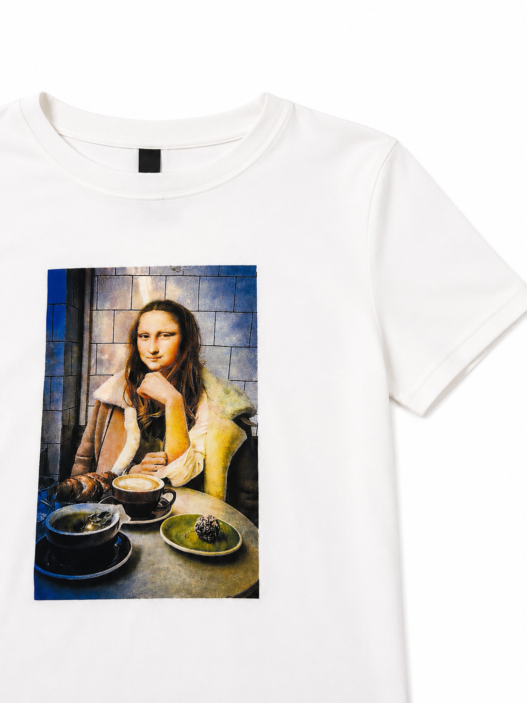 Blusa Dama OFERTA Estampada Manga Corta Diseño Mona Lisa