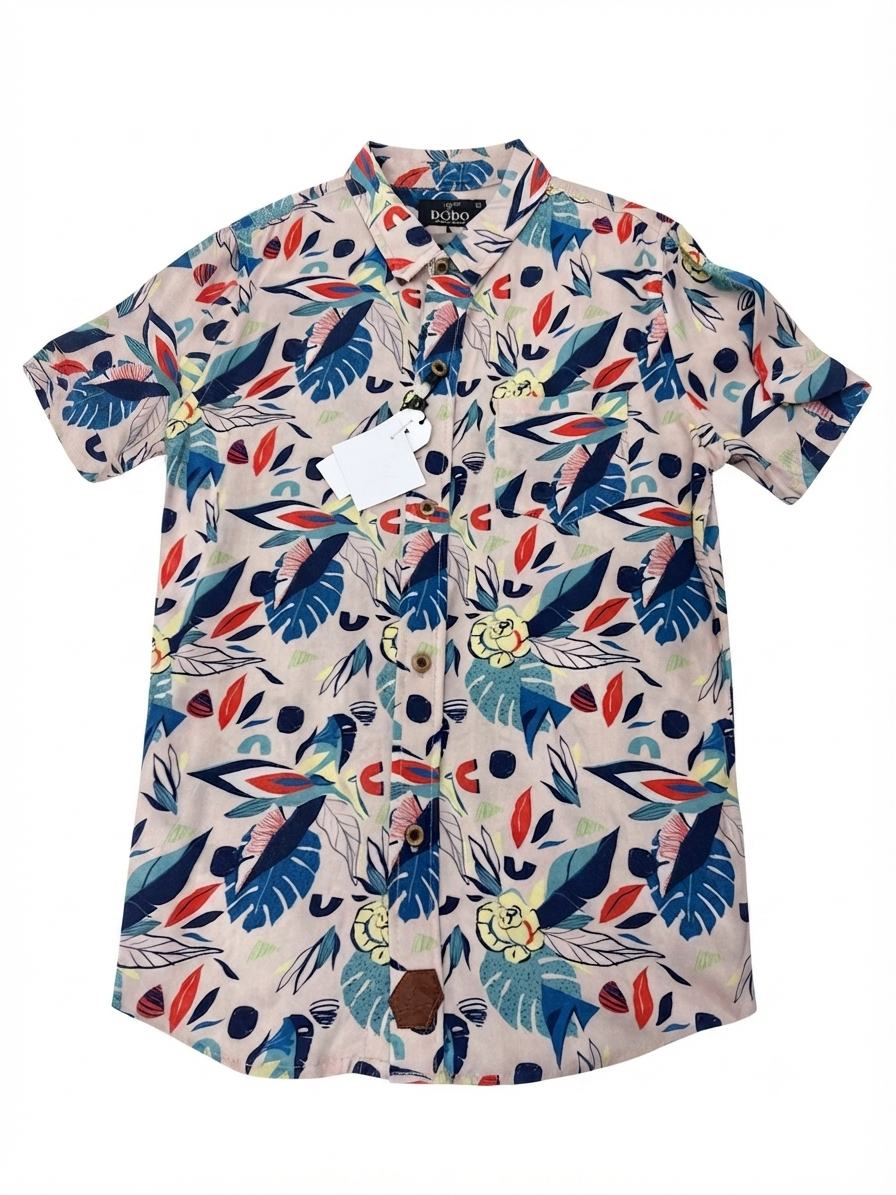 Set niño camisa tropical con short marino