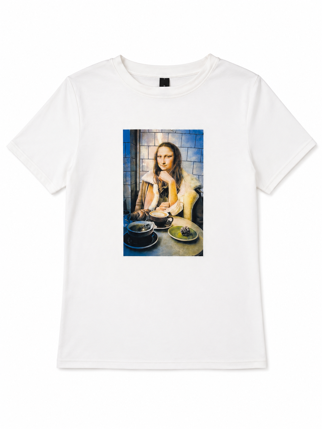 Blusa Dama OFERTA Estampada Manga Corta Diseño Mona Lisa