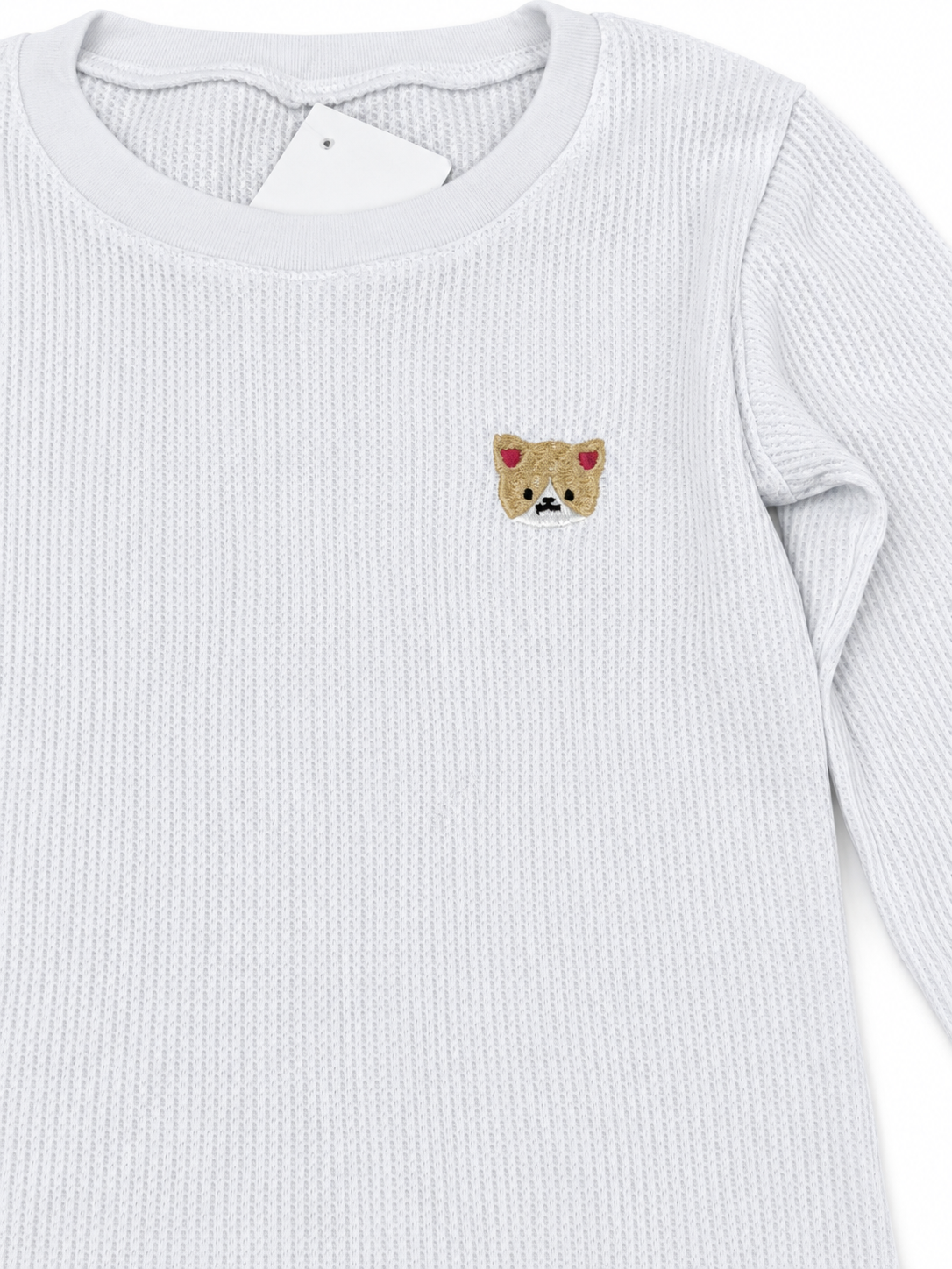 Blusa niña blanca manga larga con bordado