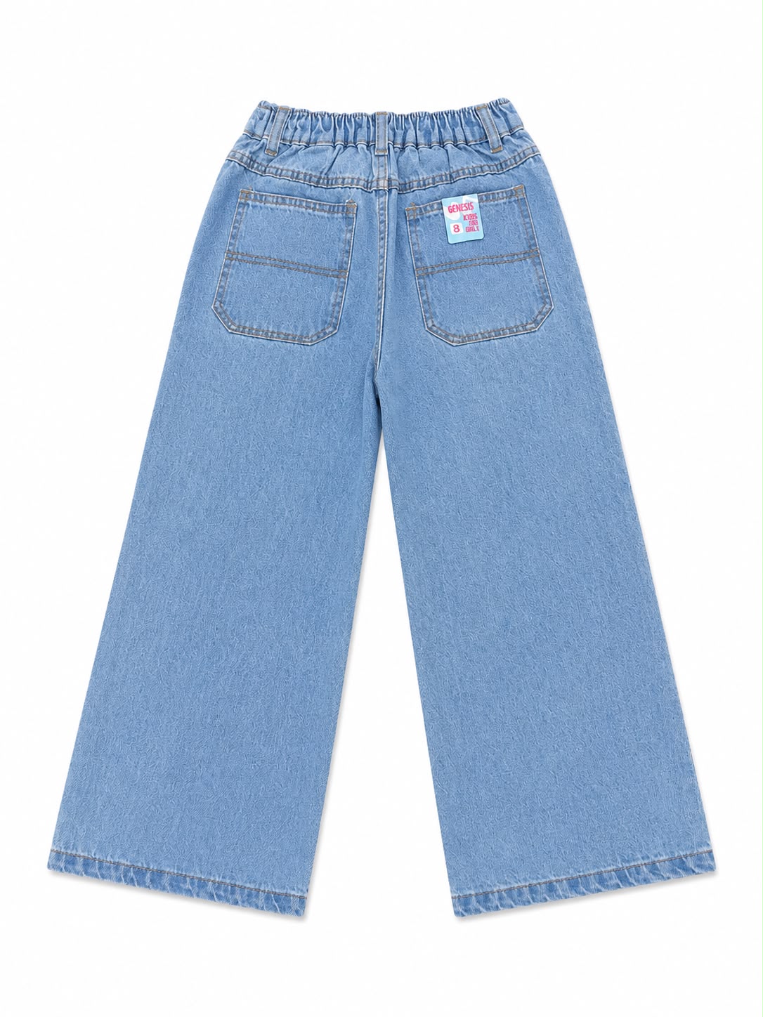 Pantalón niña cargo mezclilla azul claro