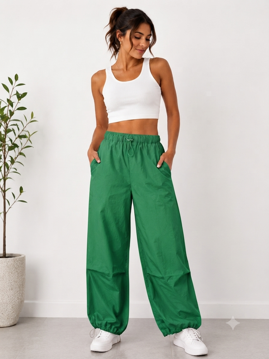 Pantalón dama palazzo verde
