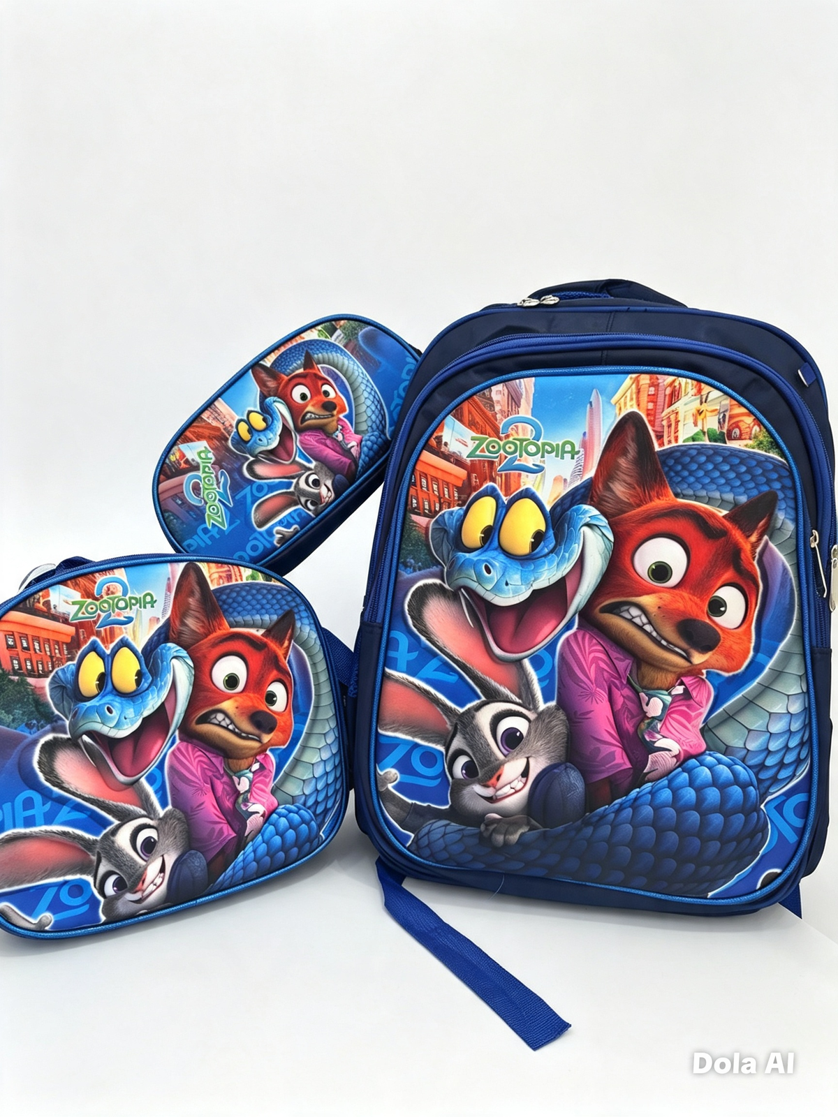 Set Mochila Infantil Ciudad Aventura Azul 3 Piezas