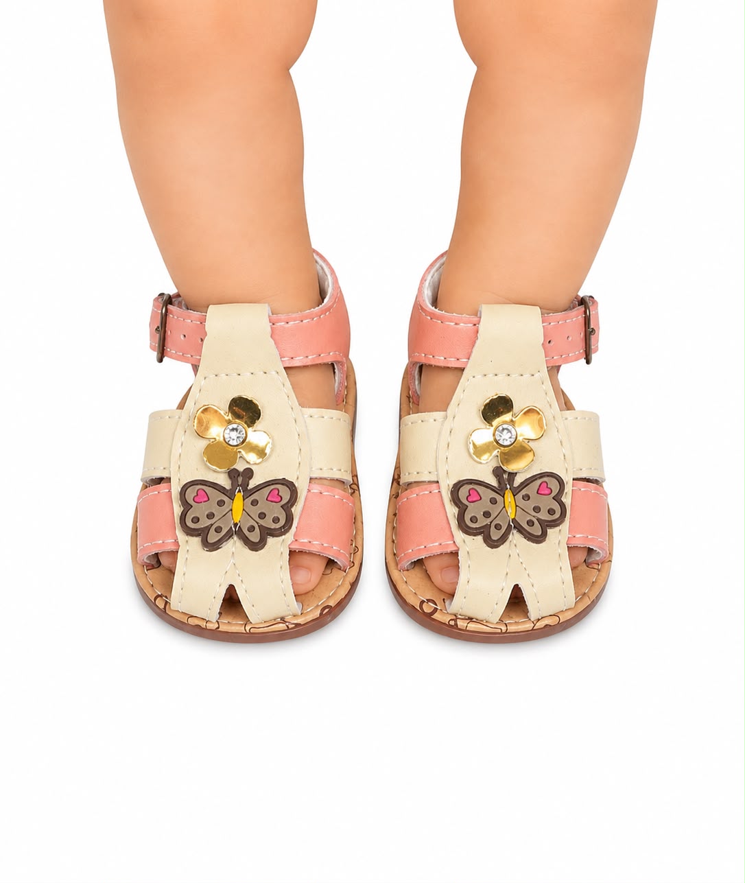 Huaraches niña OFERTA con mariposa y flor decorativa
